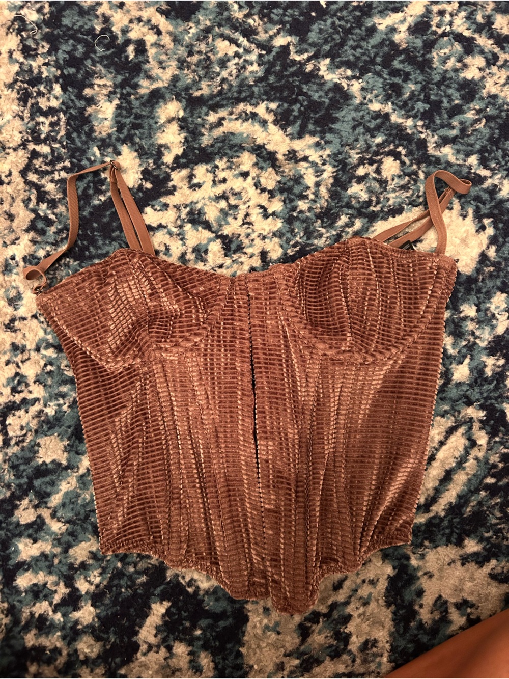 Brown velvet corset top